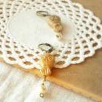 'Wisdom' 02, gold owl earri..