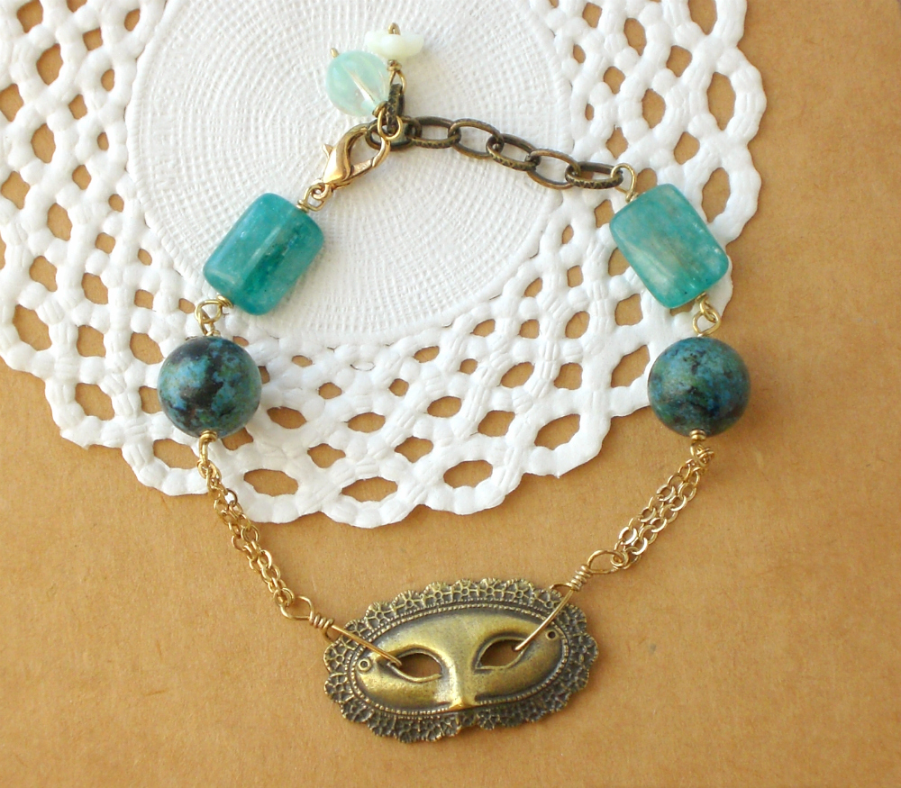 'Colombina' Masquerade mask bracelet - 'Treasures' collection - vintage style