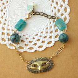 'Colombina' Masquerade mask bracelet - 'Treasures' collection - vintage style