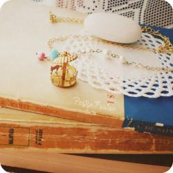 I dream of a merry-go-round, - 'Treasures' collection, gold filled carrousel carnival necklace, vintage style jewelry