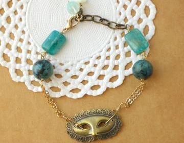 'Colombina' Masquerade mask bracelet - 'Treasures' collection - vintage style